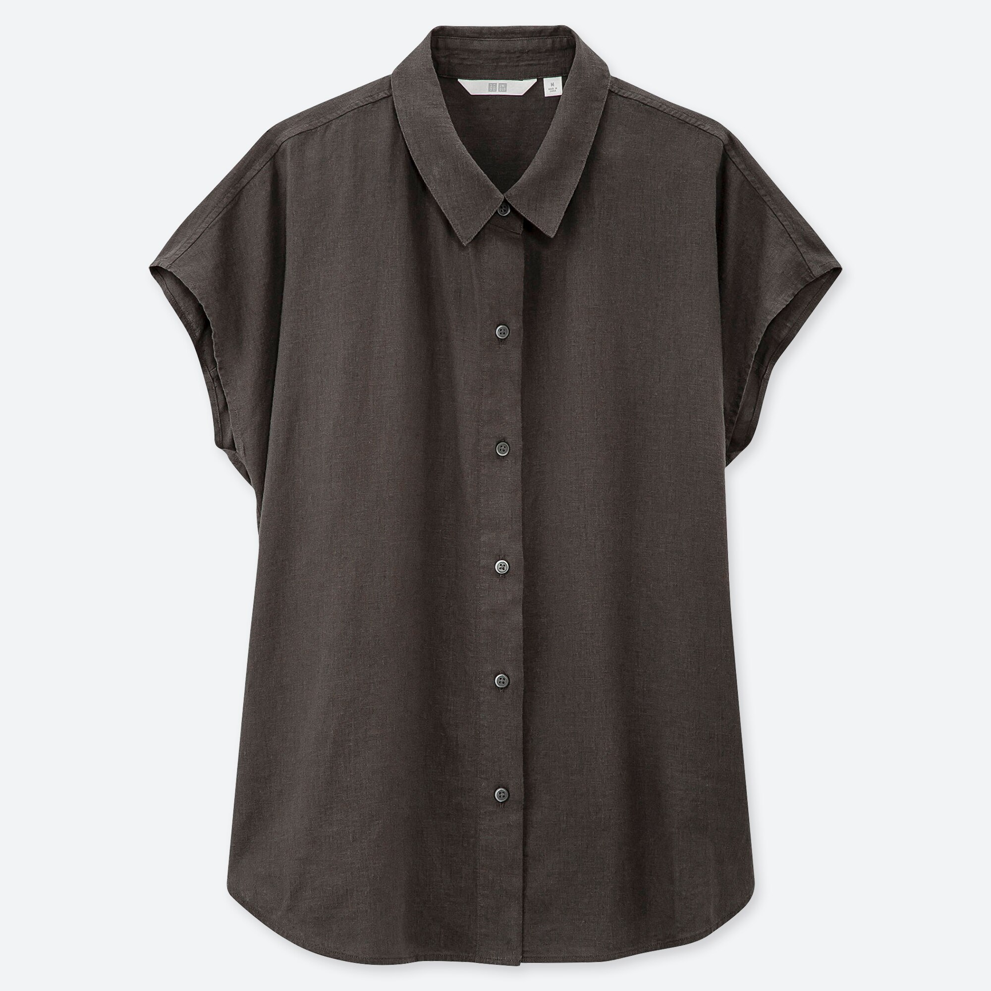 Uniqlo Linen Blend Short Sleeve Blouse Image Of Blouse And Pocket