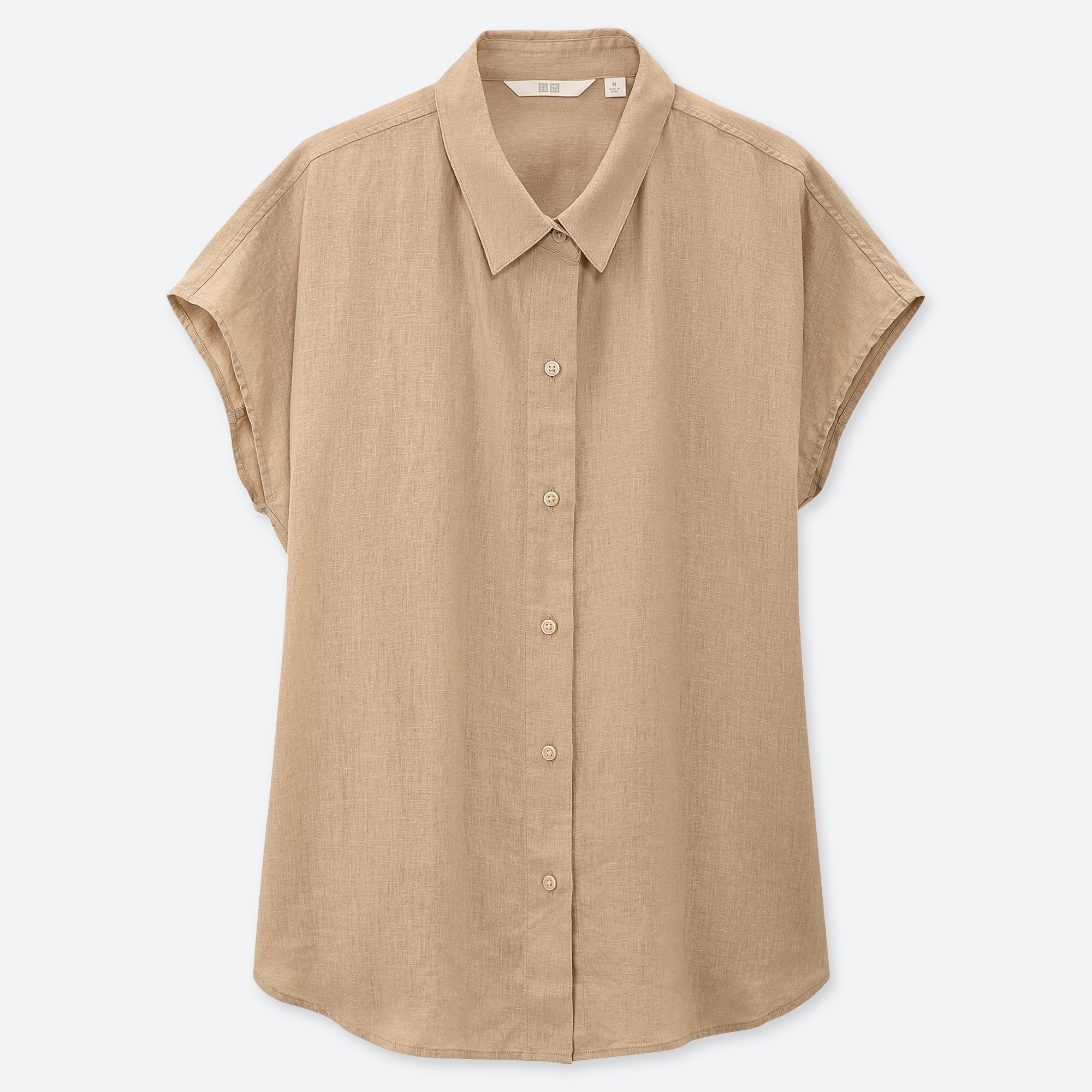 WOMEN LINEN BLEND SHORTSLEEVE BLOUSE UNIQLO US