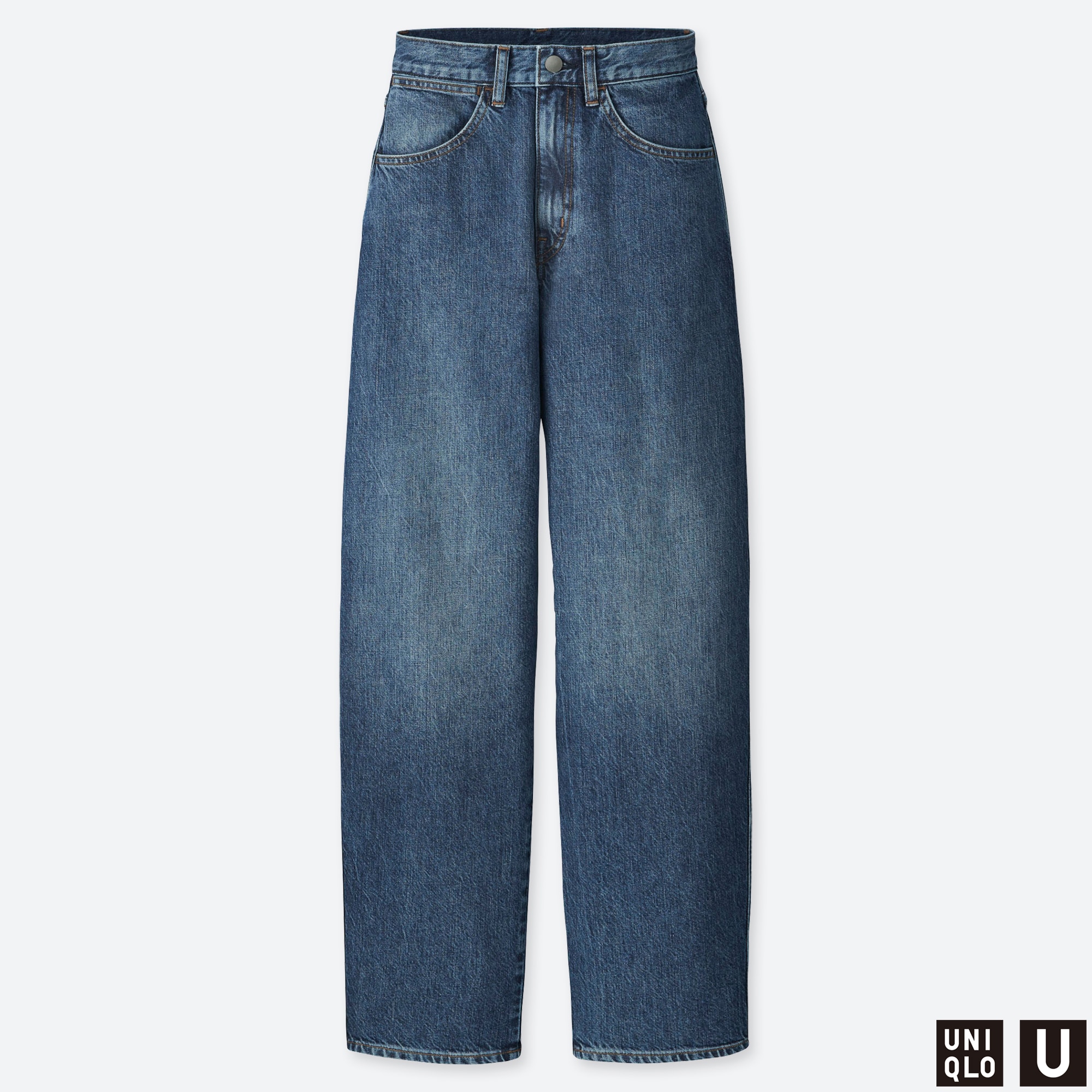 uniqlo u high rise wide straight jeans