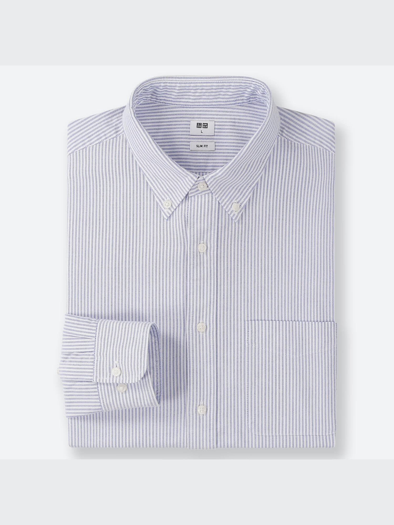 Oxford Striped Slim-Fit Long-Sleeve Shirt | UNIQLO US