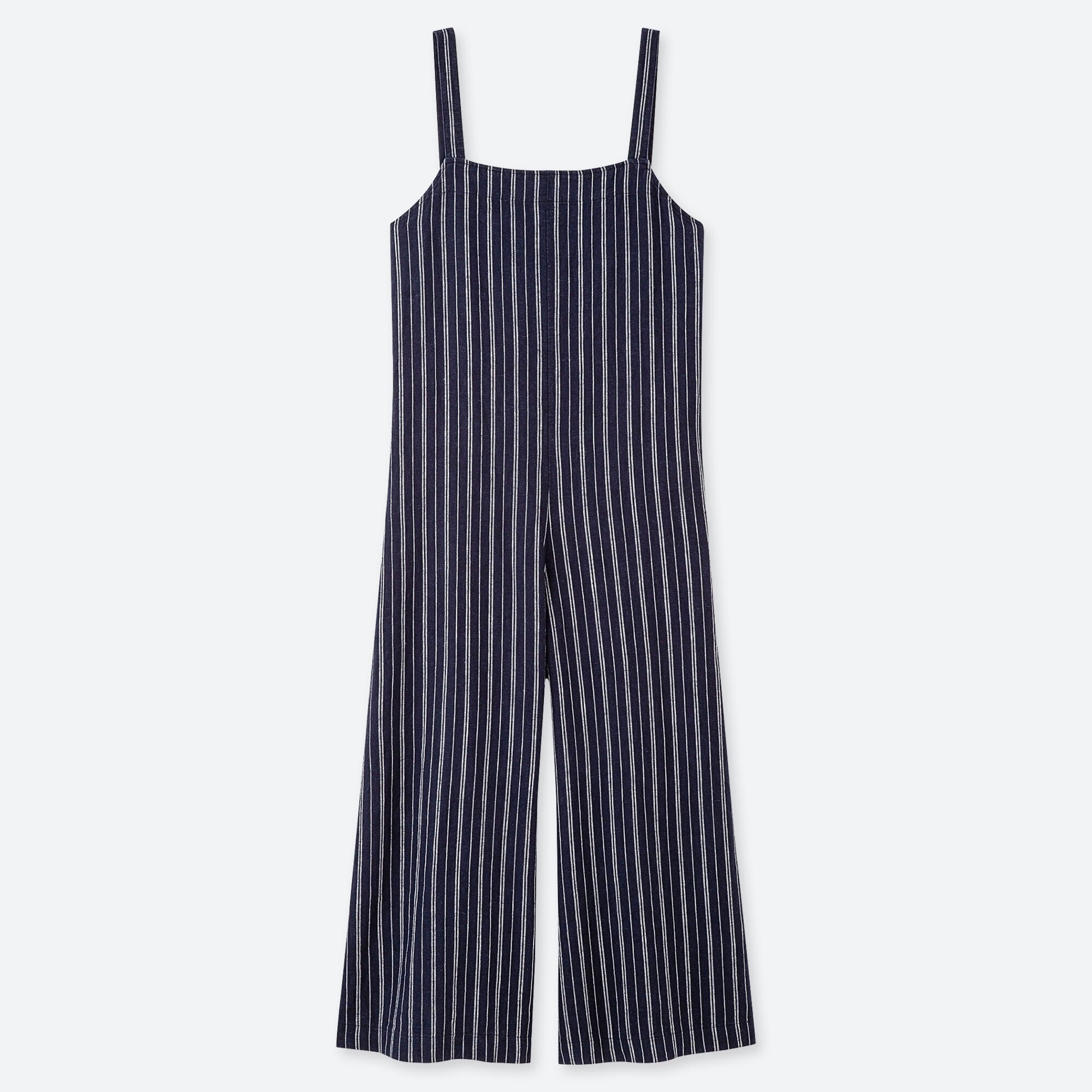 WOMEN LINEN BLEND STRIPED JUMPSUIT UNIQLO UK