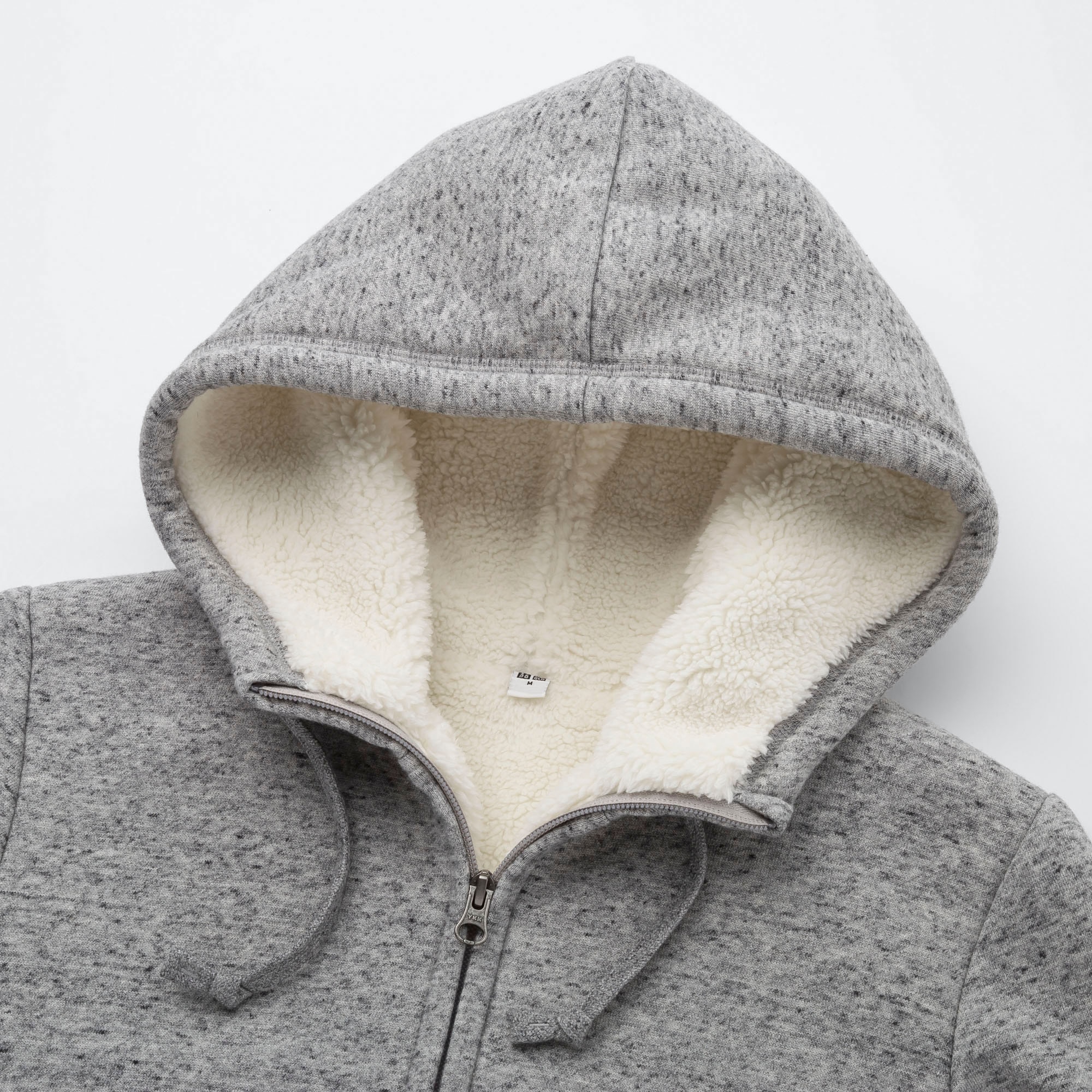 pile lined sweat full zip hoodie