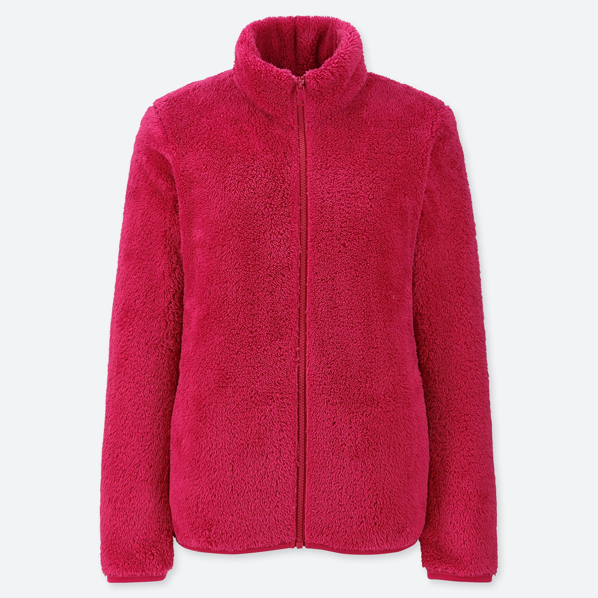 WOMEN FLUFFY YARN FLEECE FULL-ZIP JACKET
