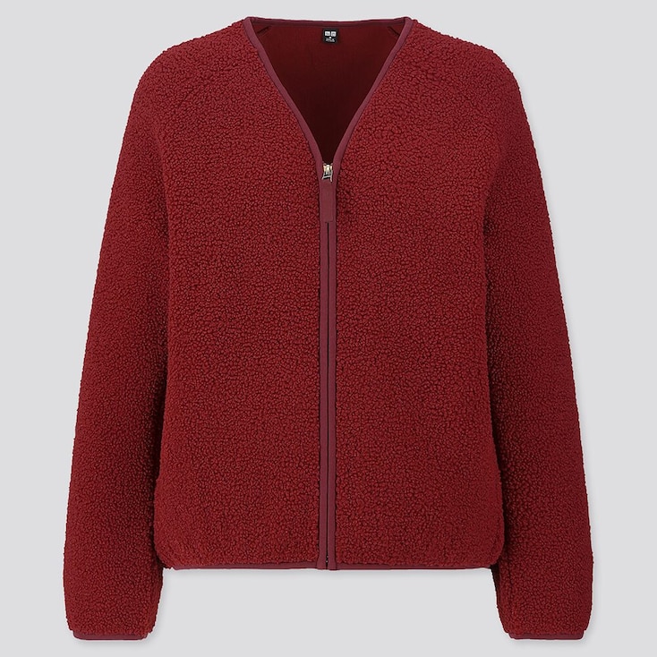 WOMEN FLEECE LINED V NECK CARDIGAN UNIQLO UK