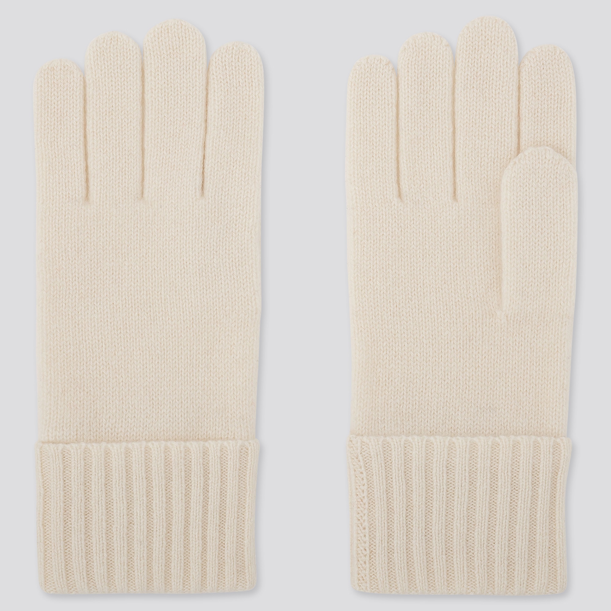 cream woolen gloves