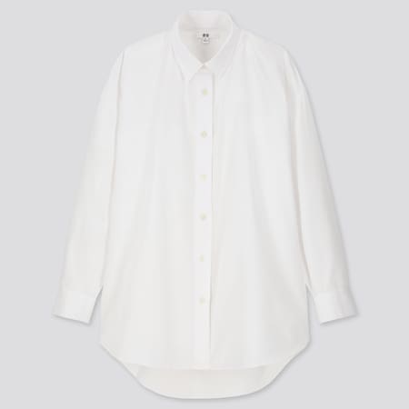 WOMEN EXTRA FINE COTTON OVERSIZED FIT LONG SLEEVED SHIRT | UNIQLO UK