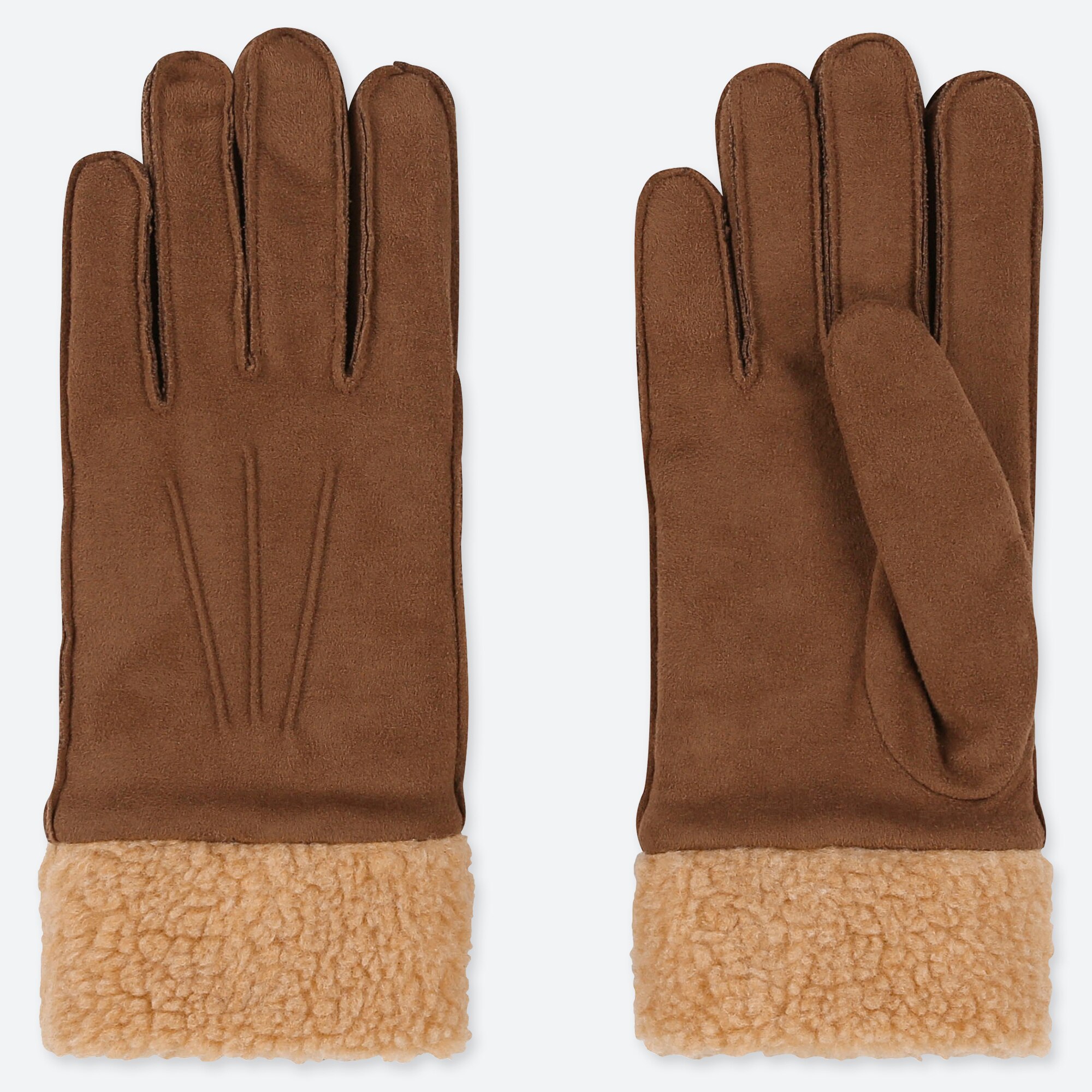 fur lined suede gloves