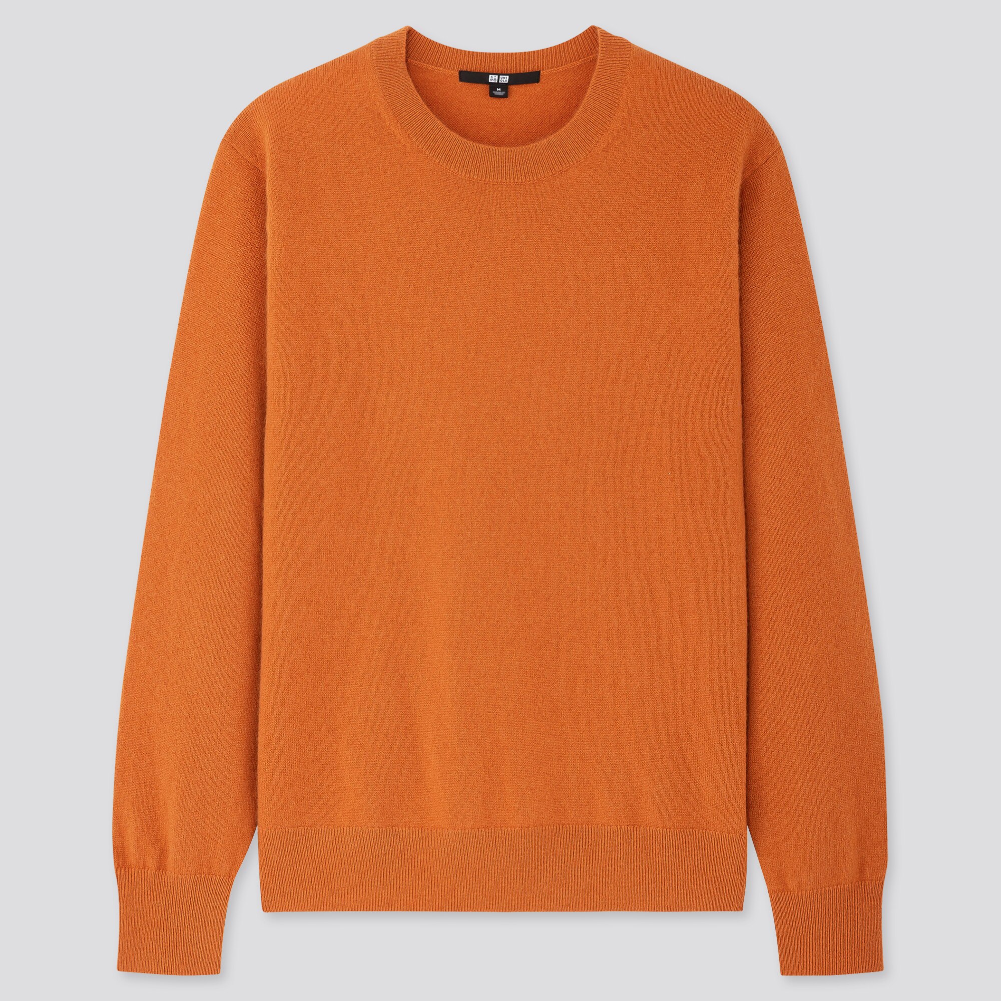 orange crew neck sweater women's