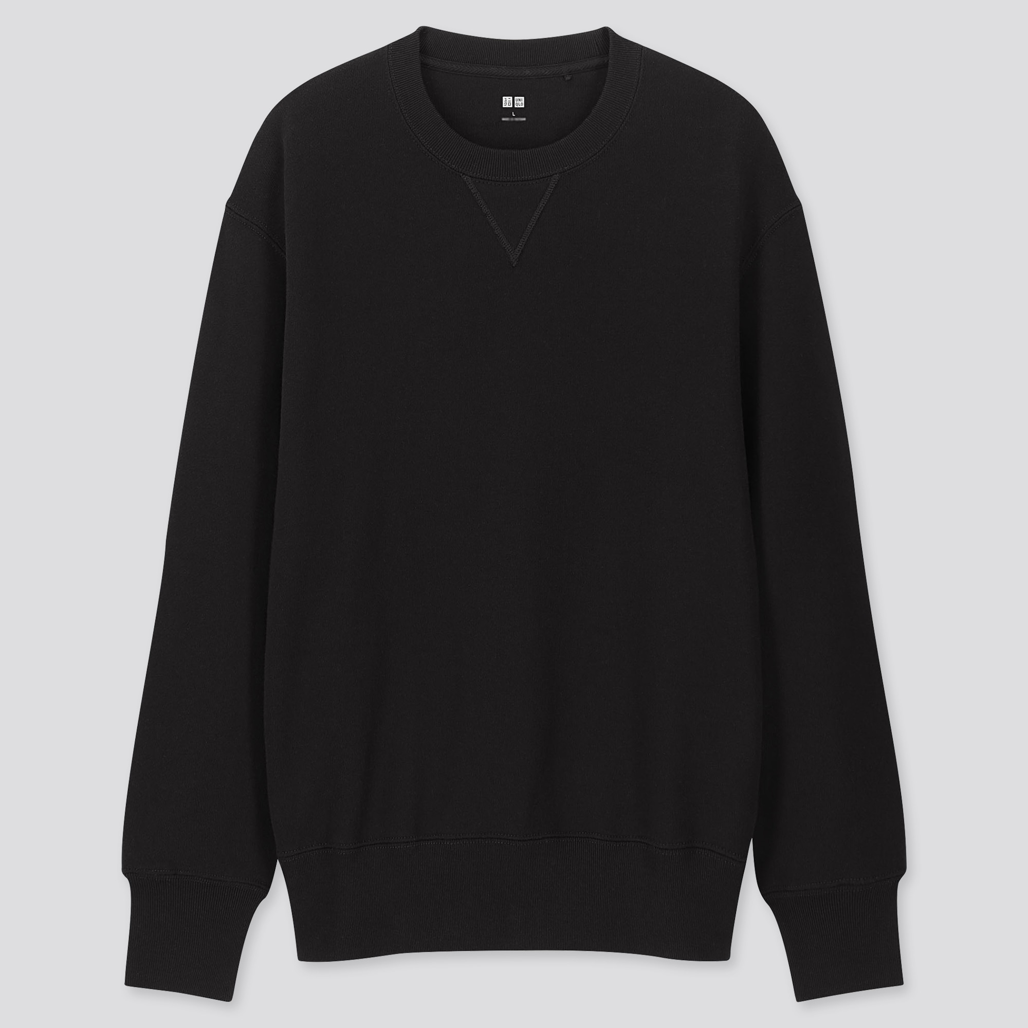 black hoodless sweater