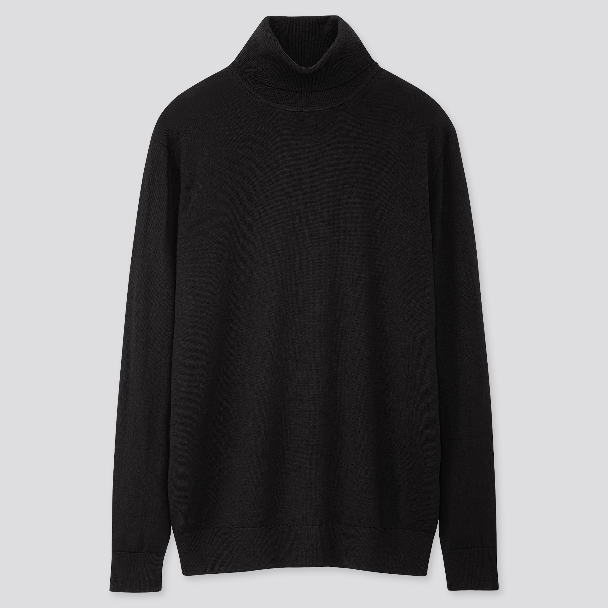 Black merino wool turtleneck jumper