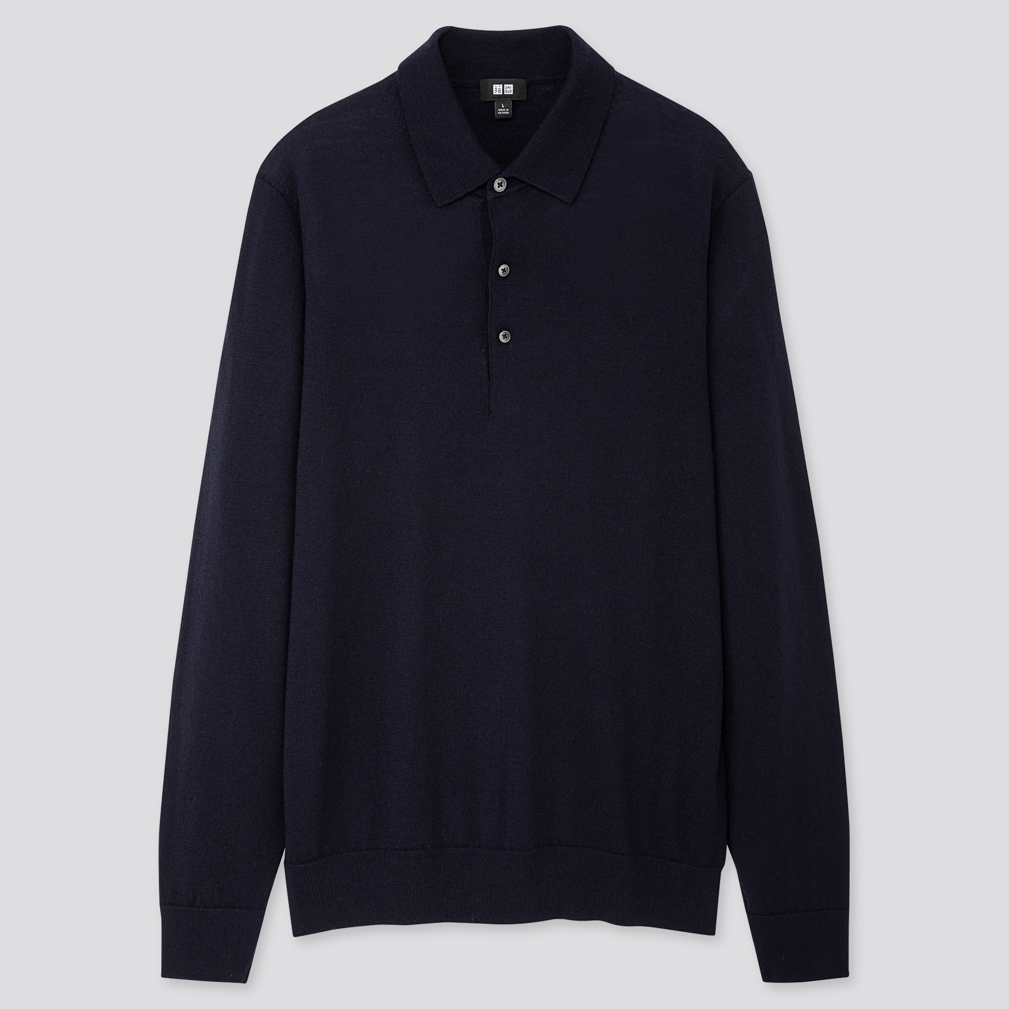 long sleeve merino polo