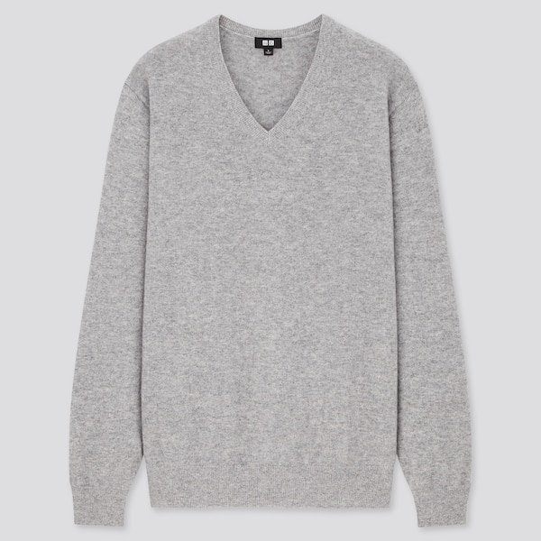 Cashmere V-Neck Long-Sleeve Sweater