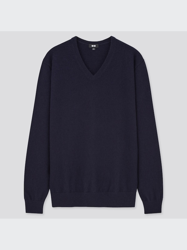 Cashmere V-Neck Long-Sleeve Sweater