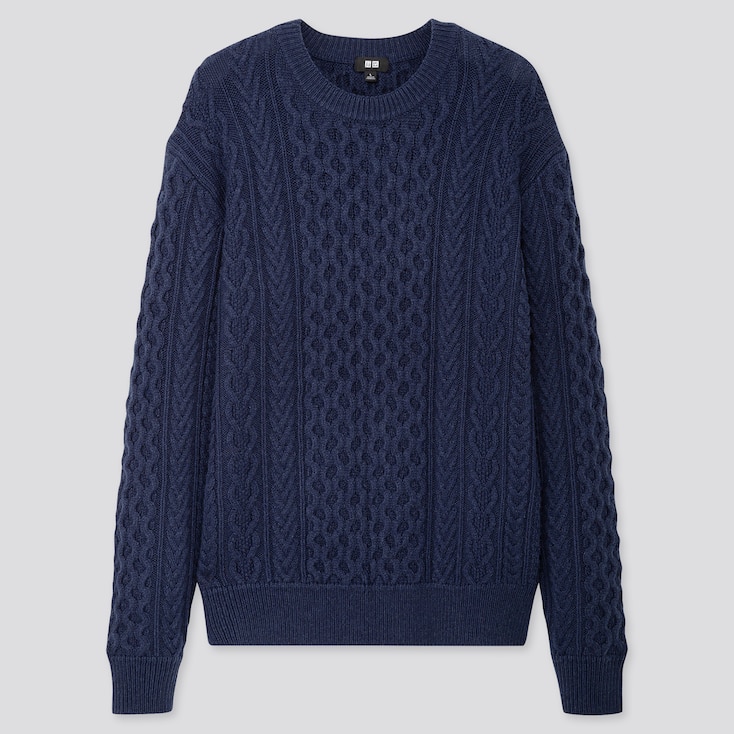 UNIQLO MEN CABLE KNIT CREW NECK JUMPER | StyleHint