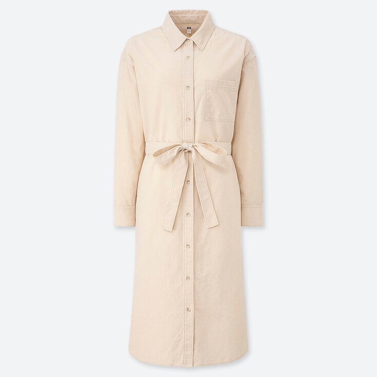 WOMEN CORDUROY LONG-SLEEVE SHIRT DRESS | UNIQLO US