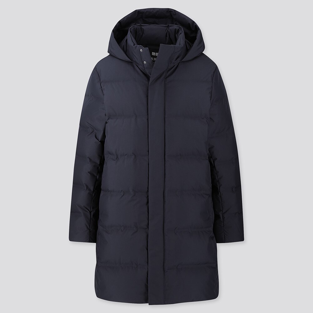 men seamless down hooded coat uniqlo