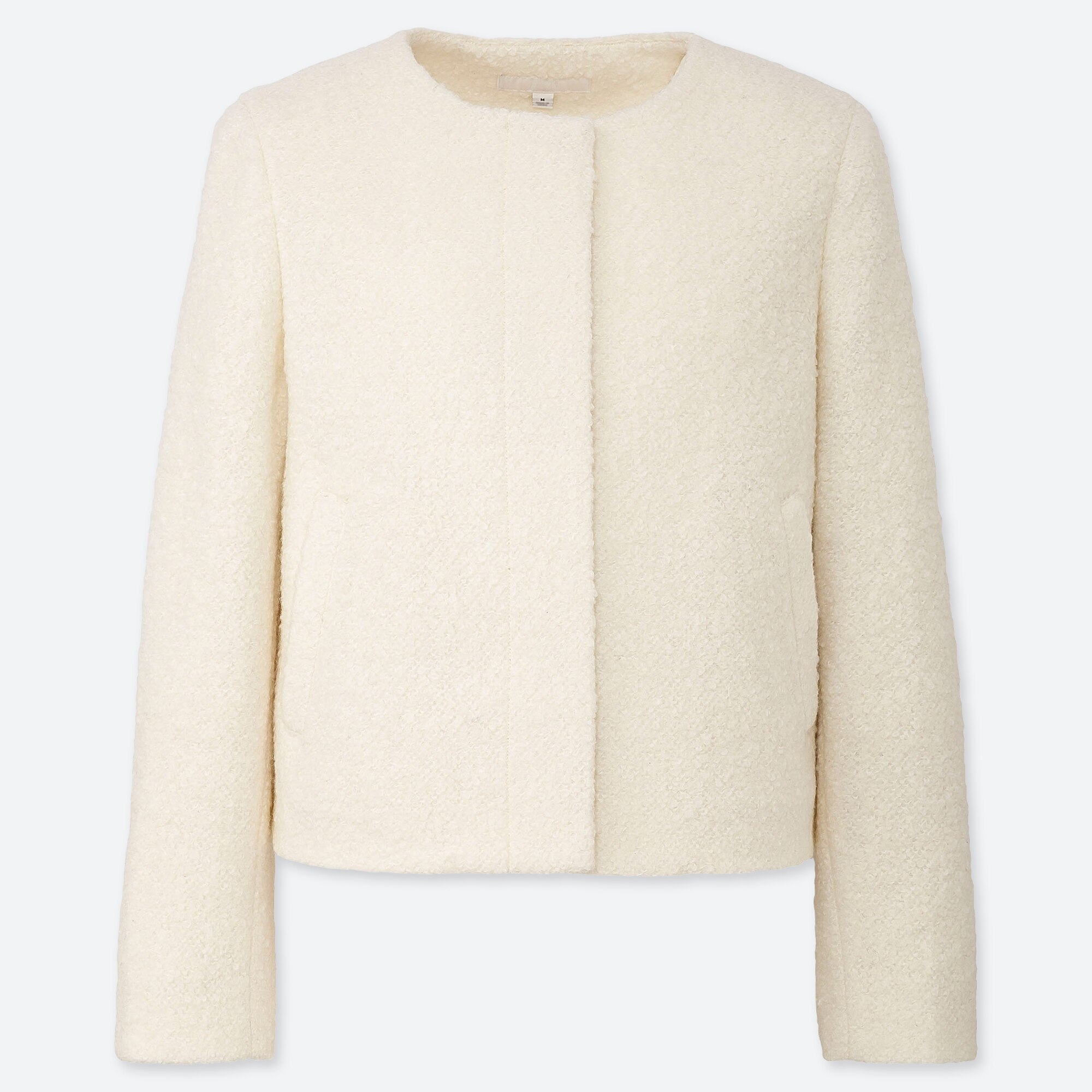 WOMEN TWEED COLLARLESS JACKET (ONLINE EXCLUSIVE)