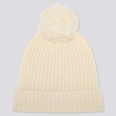 WOMEN SOUFFLE YARN KNITTED BEANIE HAT