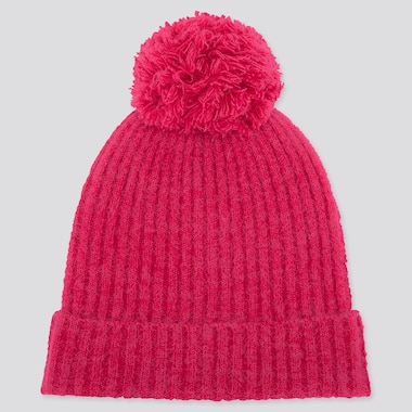 WOMEN SOUFFLE YARN KNITTED BEANIE HAT