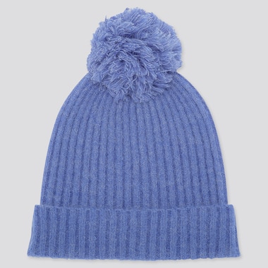 WOMEN SOUFFLE YARN KNITTED BEANIE HAT