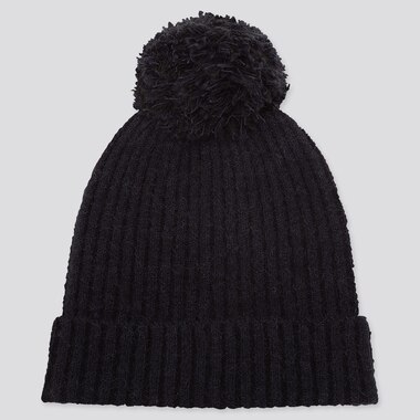 WOMEN SOUFFLE YARN KNITTED BEANIE HAT