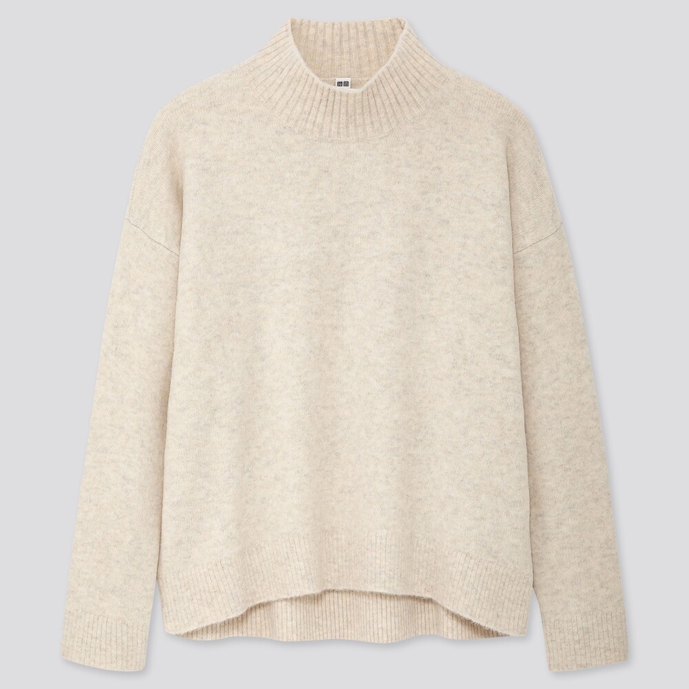 uniqlo souffle yarn mock neck sweater