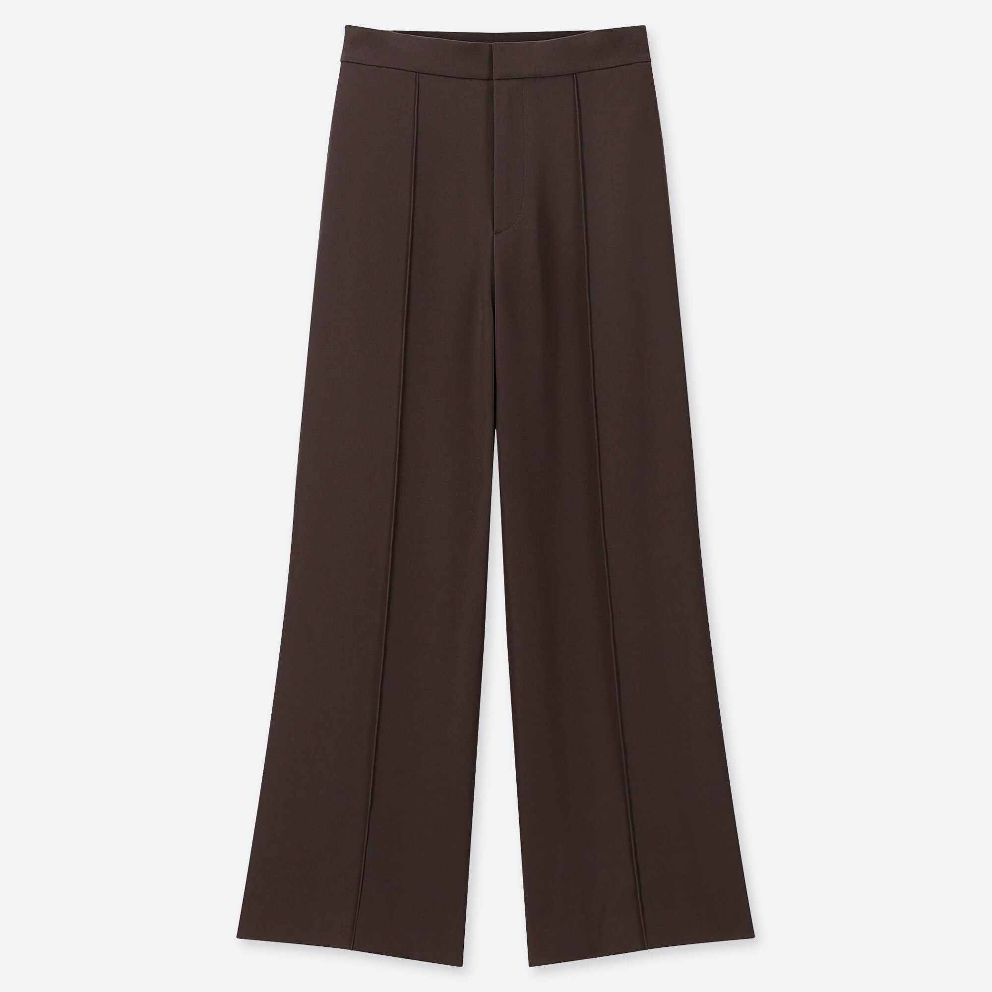WOMEN HIGH-WAISTED DRAPE WIDE STRAIGHT PANTS
