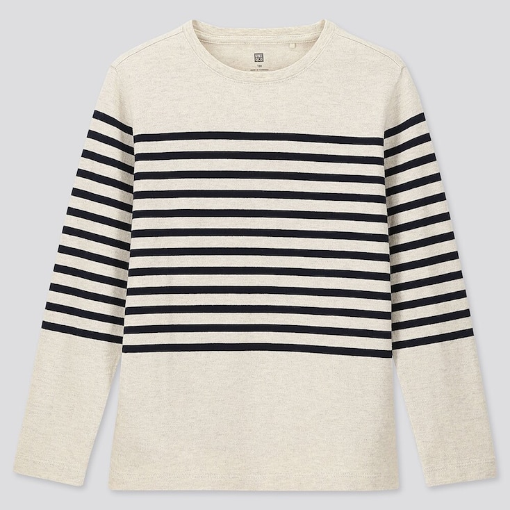 KIDS STRIPED CREW NECK LONG-SLEEVE T-SHIRT | UNIQLO US