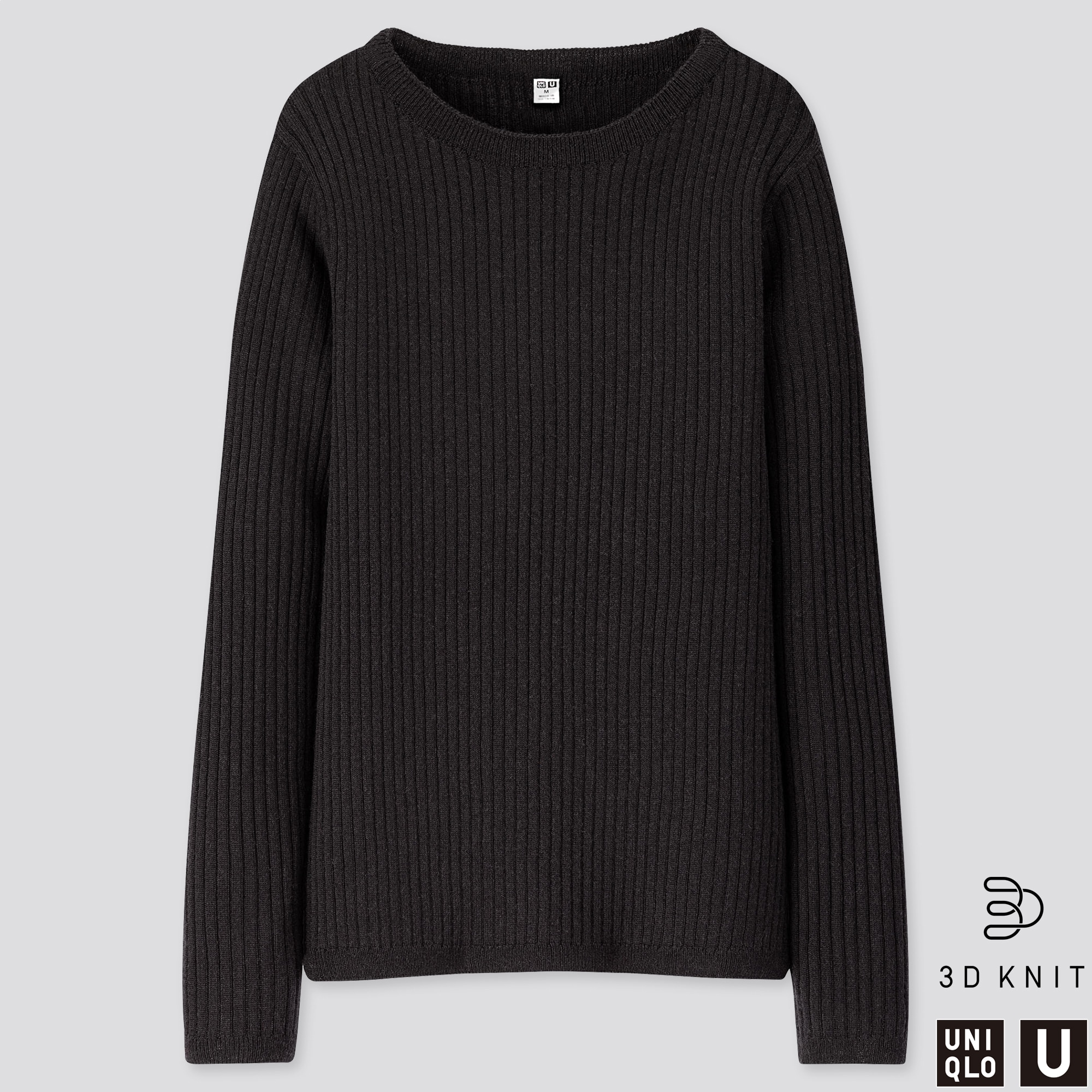 Women u 3d extra fine merino ribbed on sale sweater