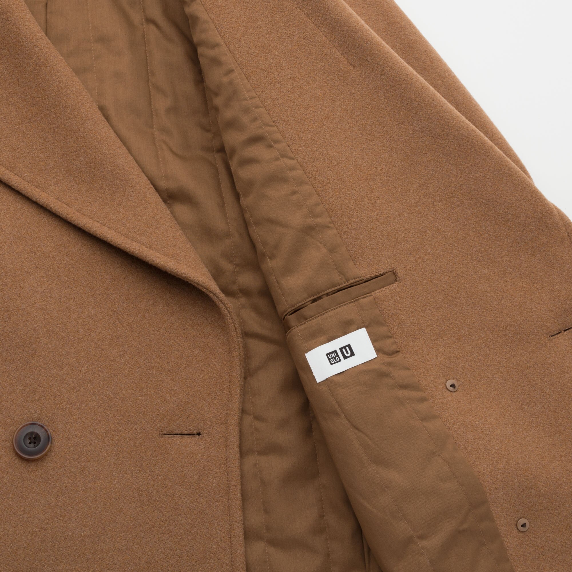 WOMEN UNIQLO U WOOL BLEND PEA COAT