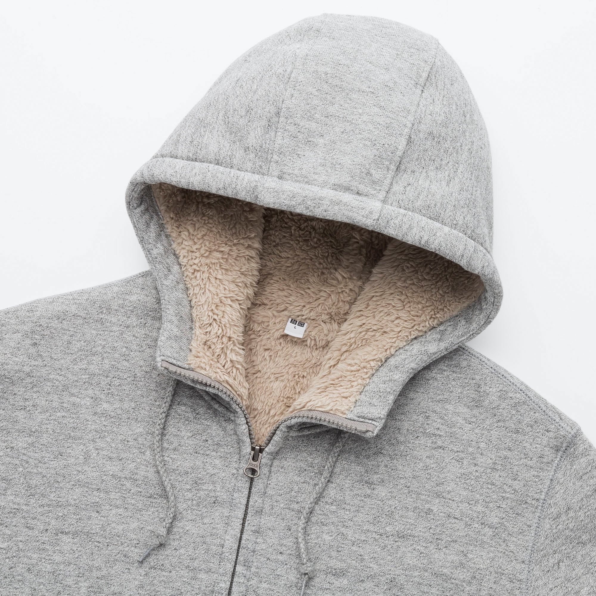 pile lined sweat full zip hoodie