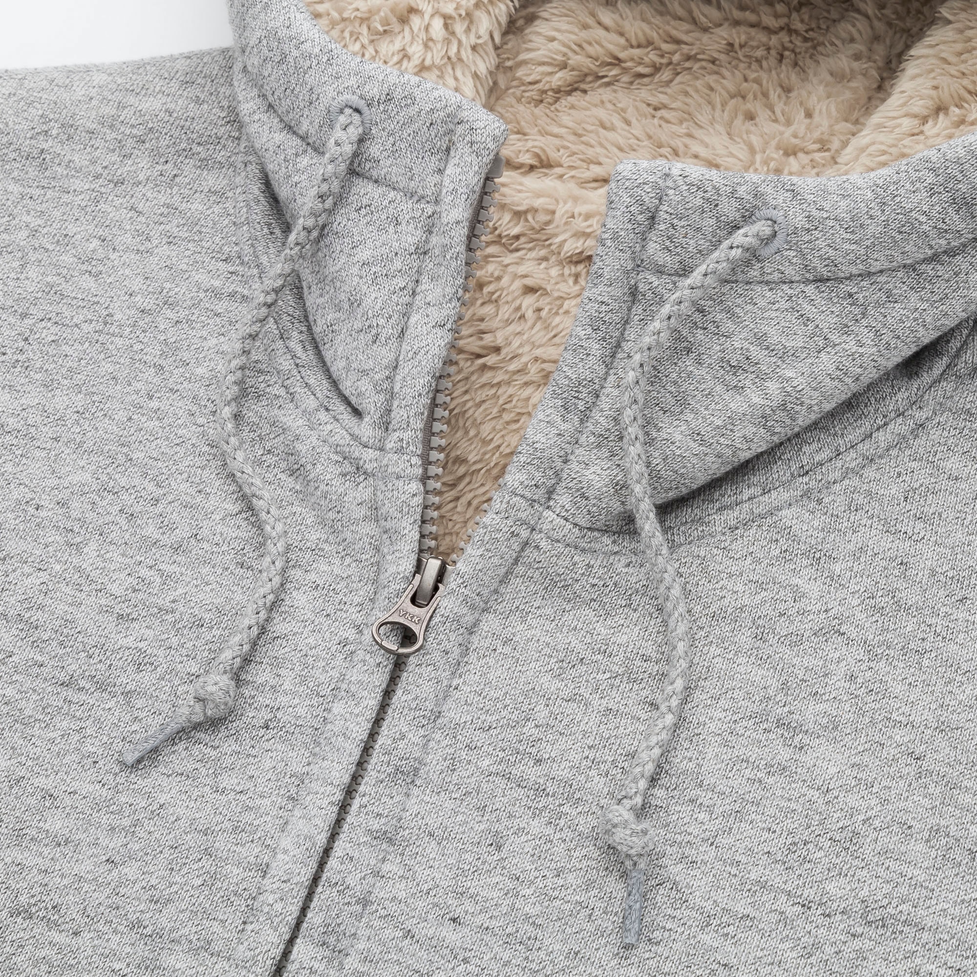 pile lined sweat full zip hoodie