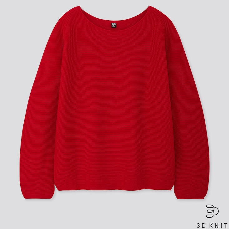 UNIQLO Women 3D Seamless Knit Cotton Volume Sleeved Jumper