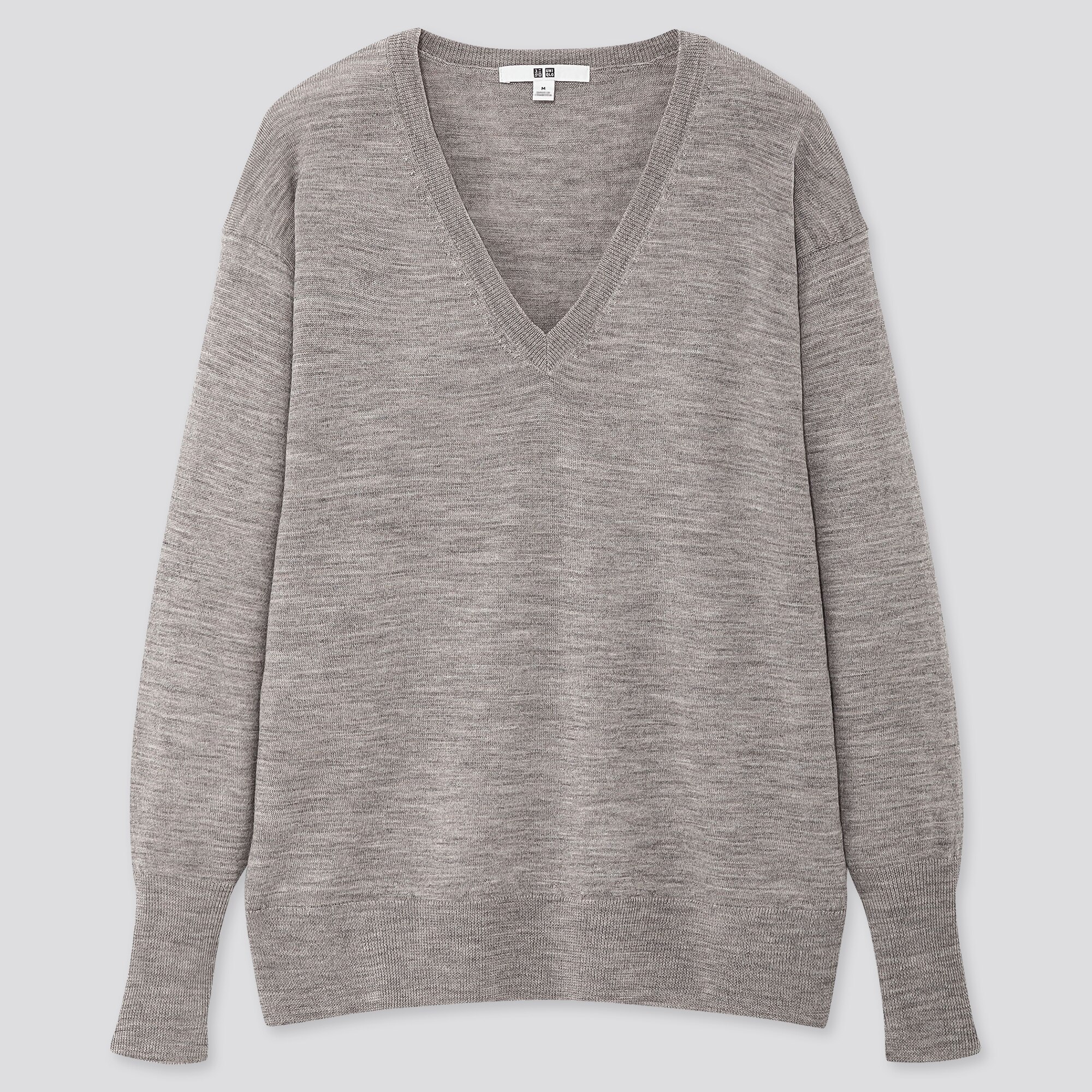 WOMEN EXTRA FINE MERINO RELAXED V-NECK SWEATER