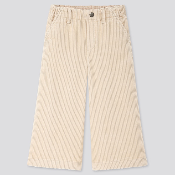 UNIQLO GIRLS CORDUROY WIDE LEG CROPPED FIT TROUSERS | StyleHint