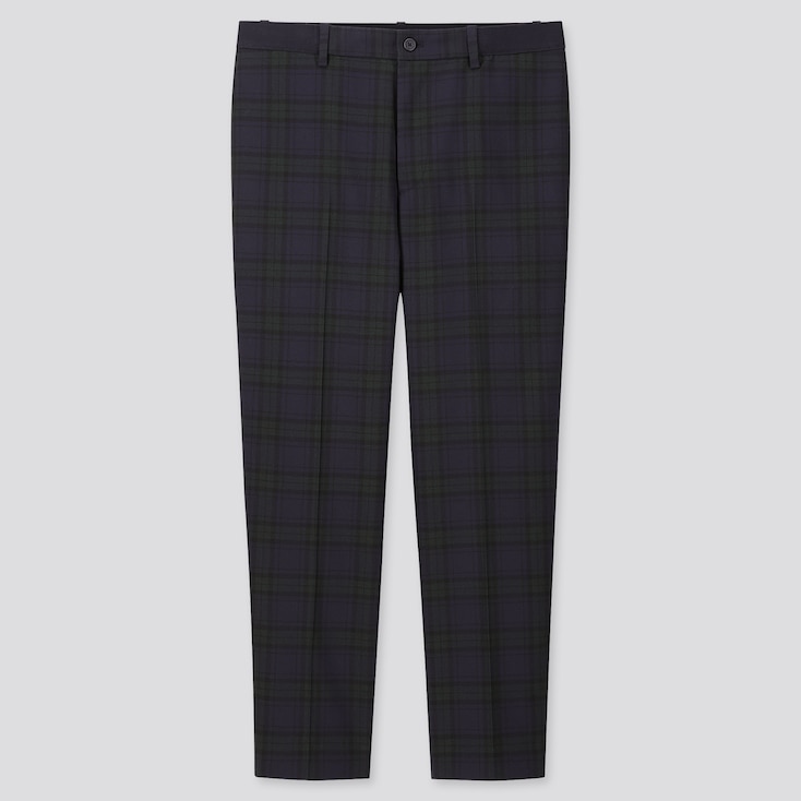 UNIQLO Men Smart Tartan Checked Ankle Length Trousers | StyleHint