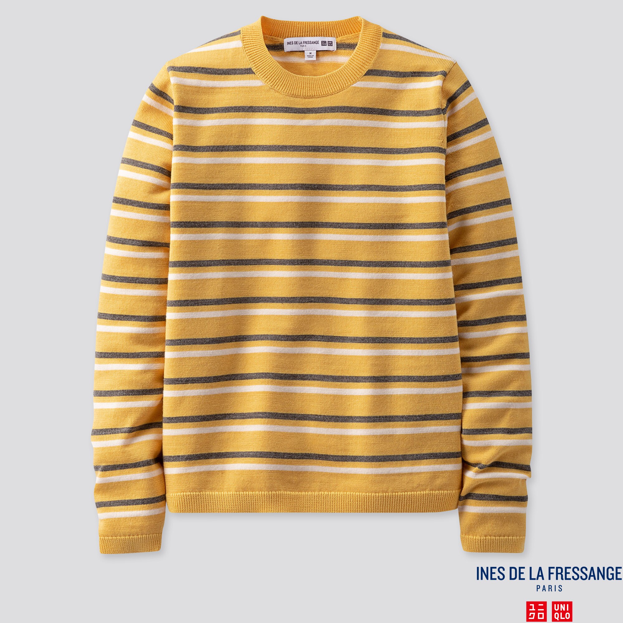 yellow crew neck sweater women's