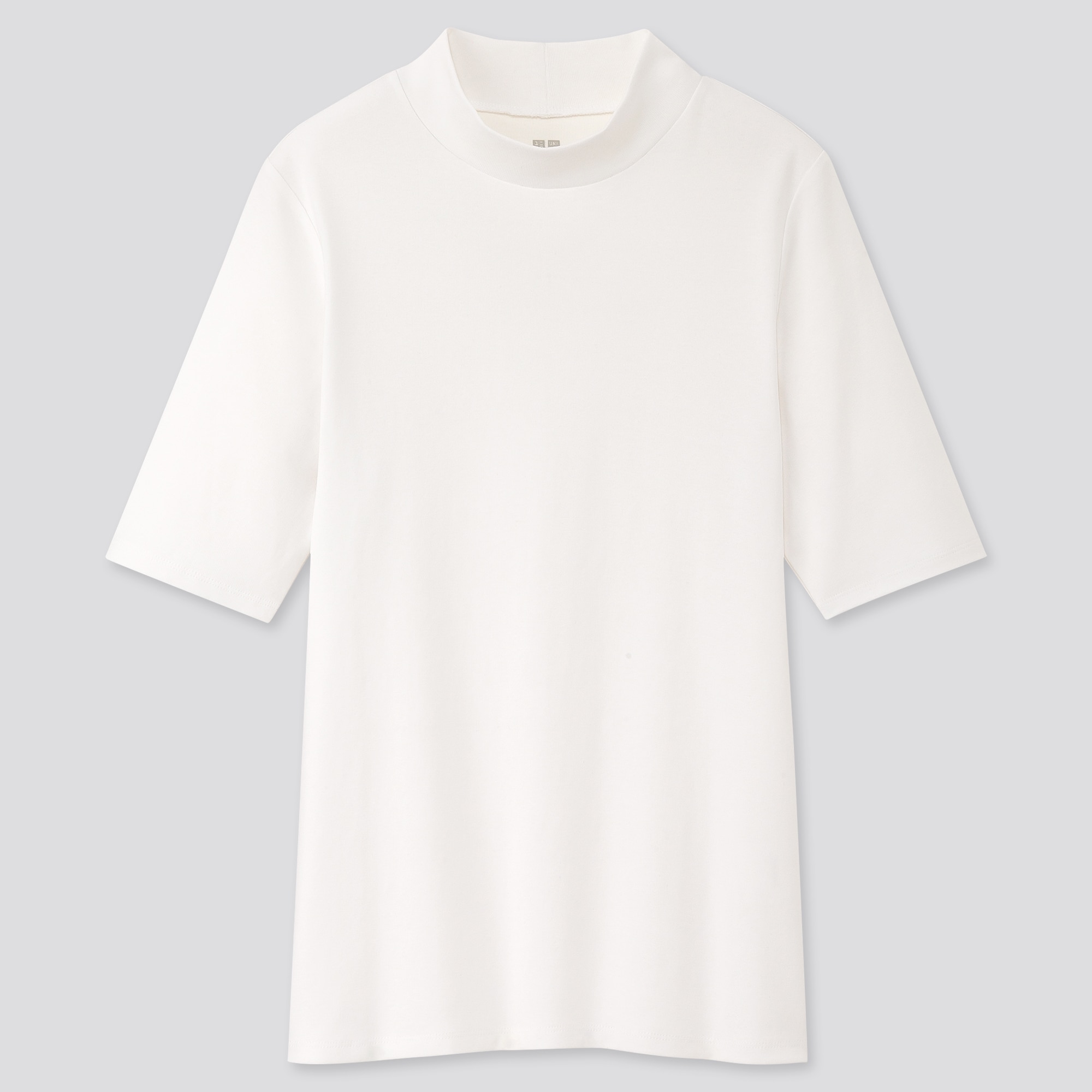 WOMEN 1*1 RIBBED COTTON HIGH-NECK HALF 