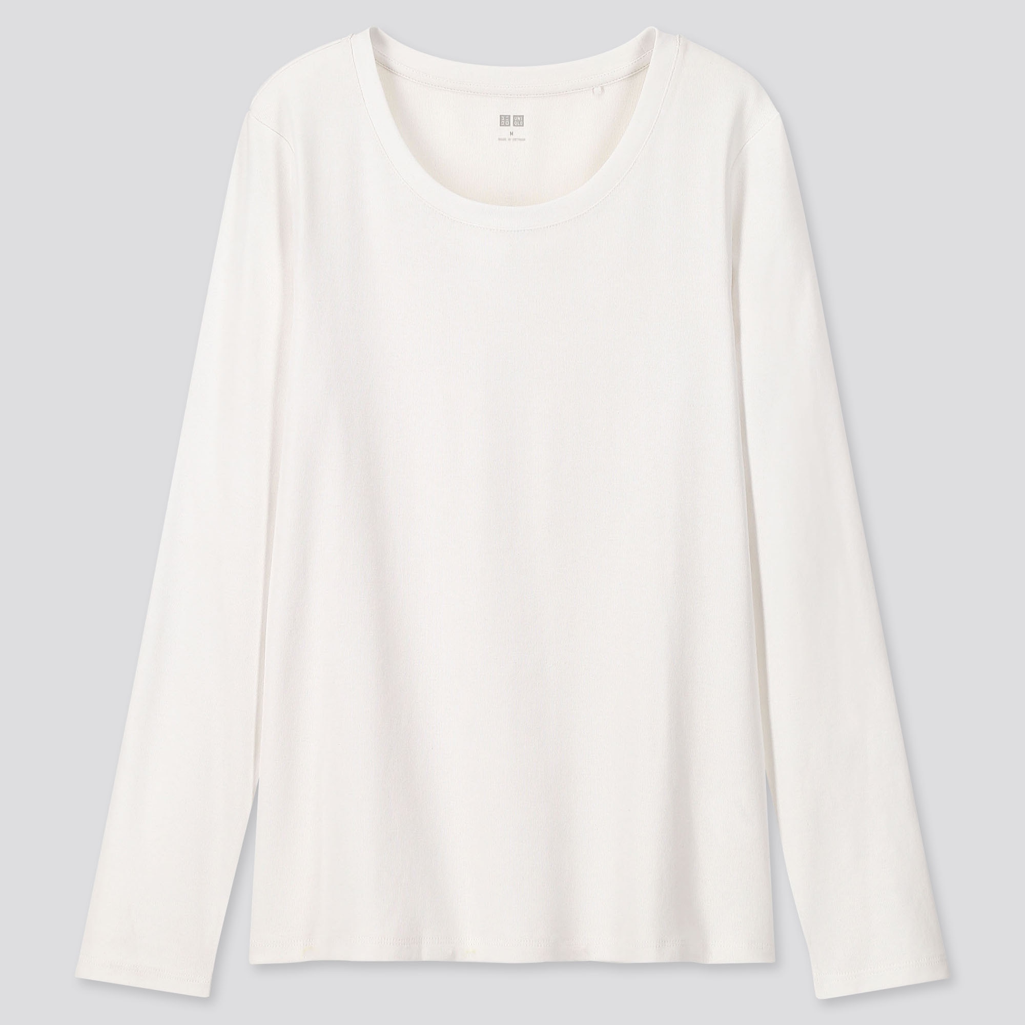 ribbed white long sleeve top