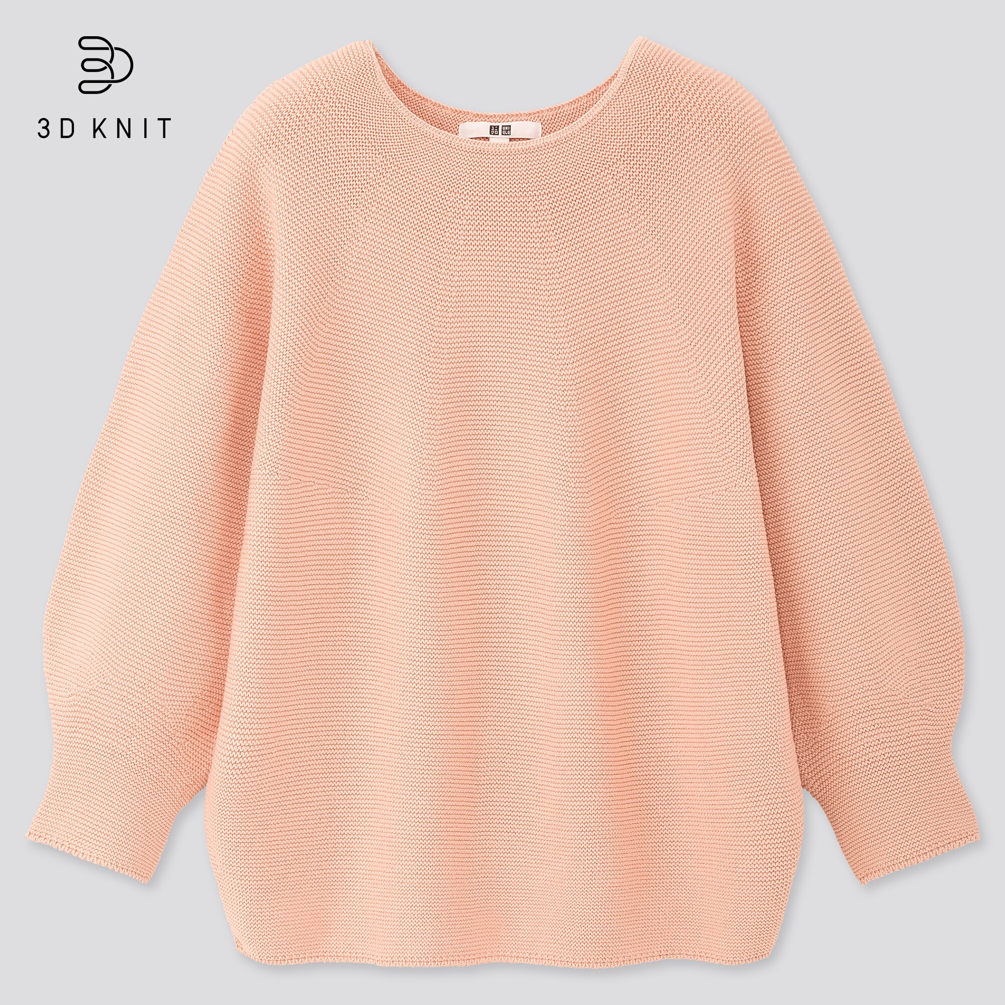 WOMEN 3D COTTON BALLOON 3/4 SLEEVE SWEATER
