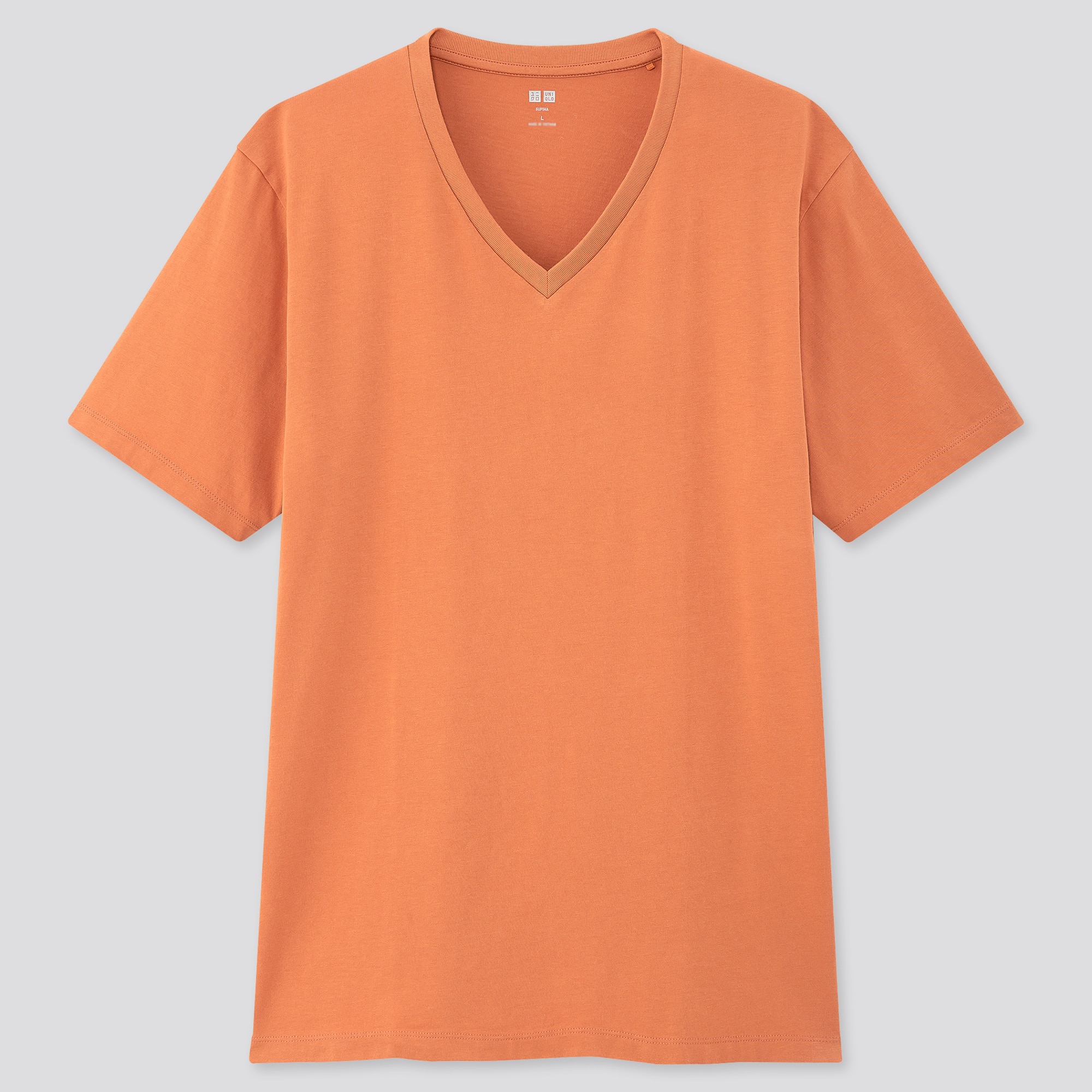 orange v neck t shirt mens