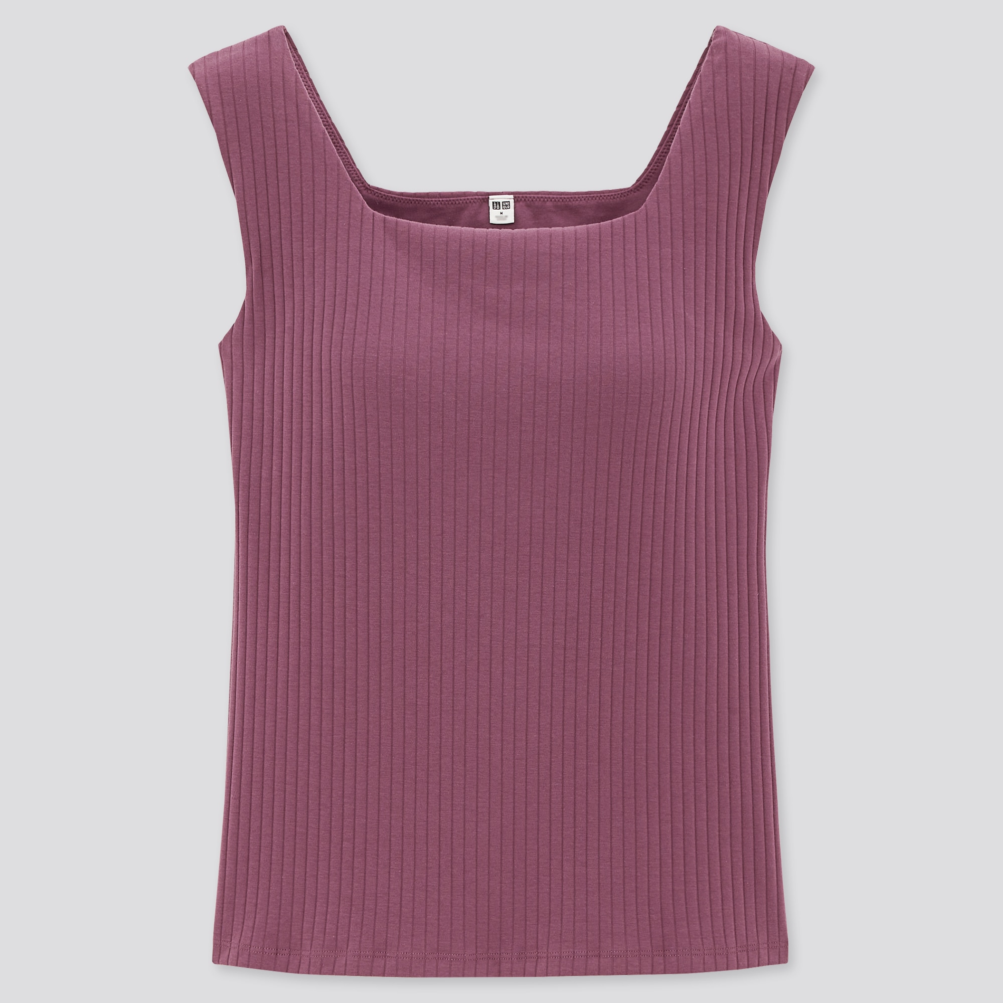 Women Ribbed Square Neck Sleeveless Bratop