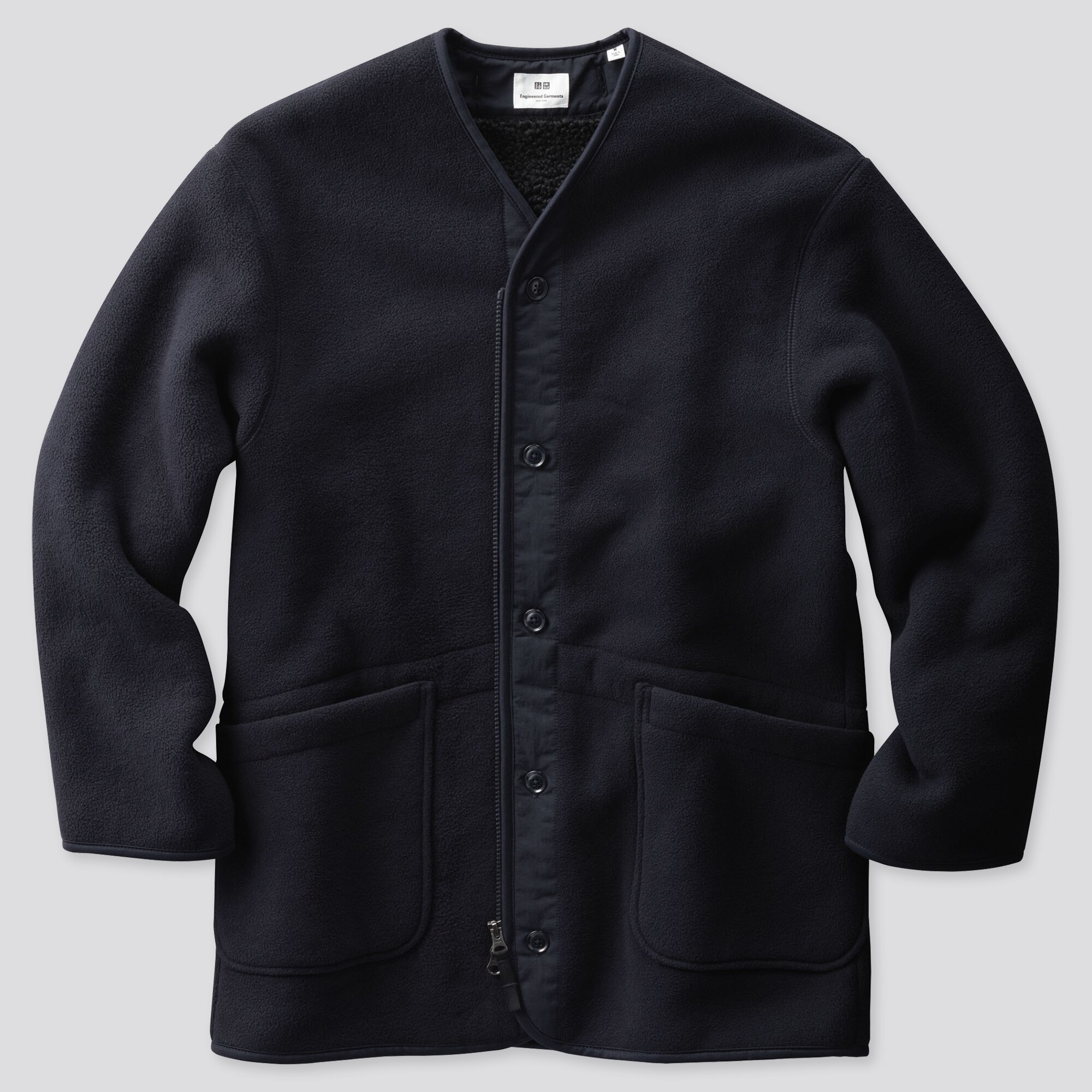 uniqlo collarless fleece