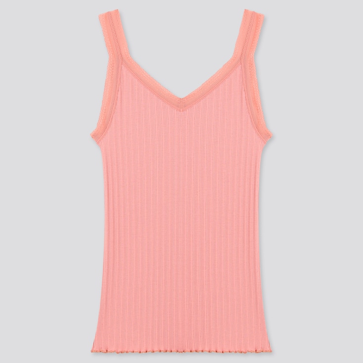 women cotton pointelle lace sleeveless top