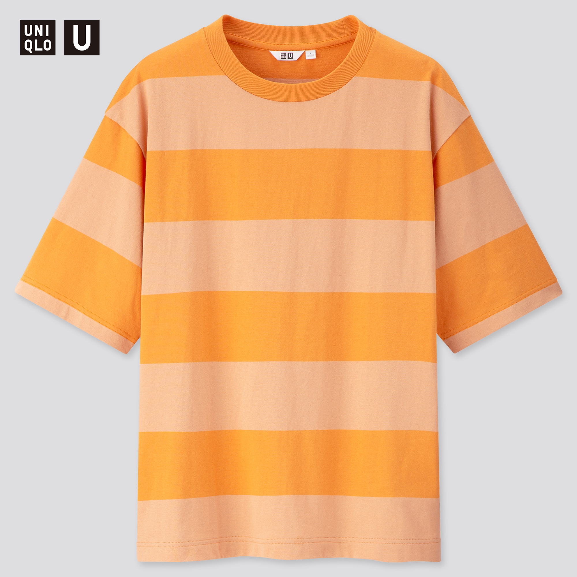 MEN U OVERSIZED STRIPED CREW NECK SHORT-SLEEVE T-SHIRT