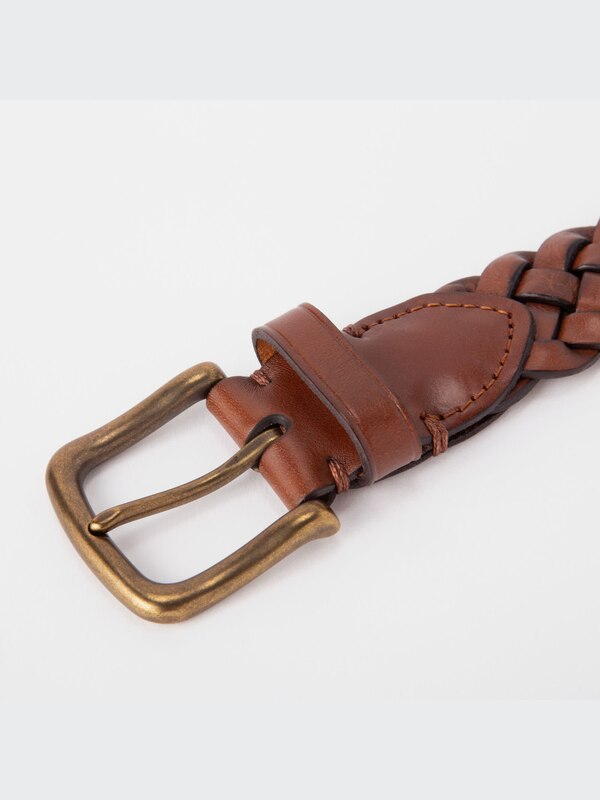 Leather Mesh Wide Belt