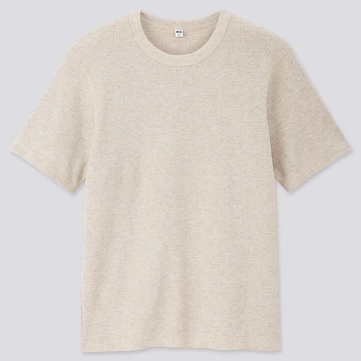 MEN WAFFLE CREW NECK SHORTSLEEVE TSHIRT UNIQLO US