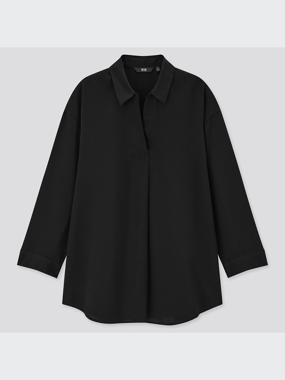 Rayon Skipper Collar 3/4-Sleeve Blouse | UNIQLO US