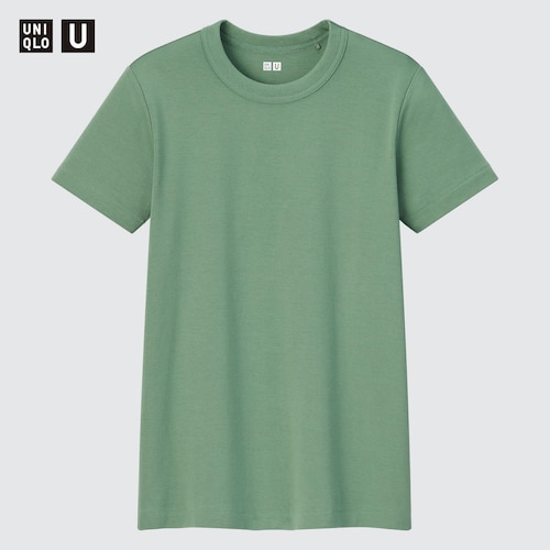 Cathalem Cotton Crewneck Tee for Women 2024 Crewneck Short Sleeve Oversized  Tshirts Solid Color Tee Shirts,Green XXL