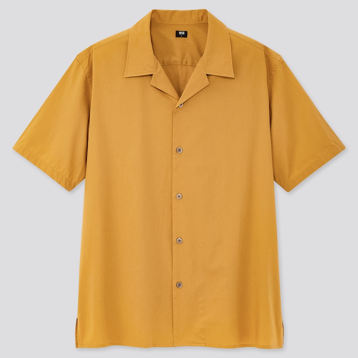 Men Open Collar Short Sleeve Shirt Uniqlo Us